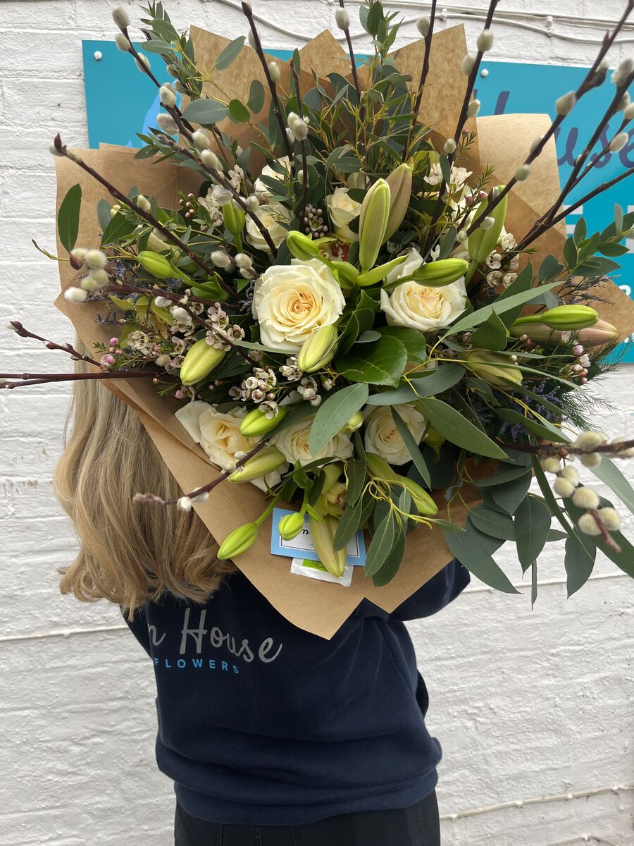 Hand tied bouquet ready to be given as a gift