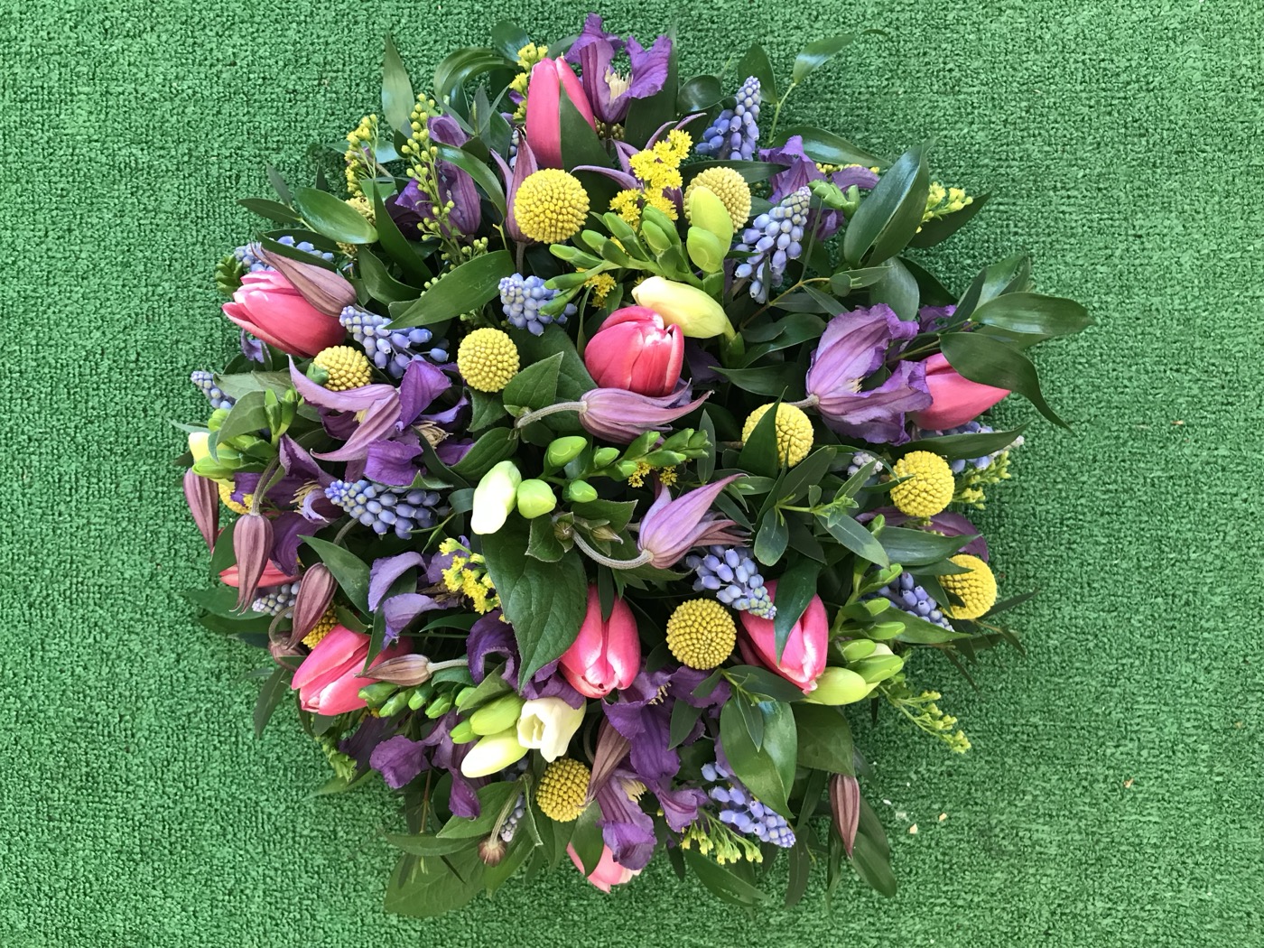 Wreath and posy pad funeral tributes