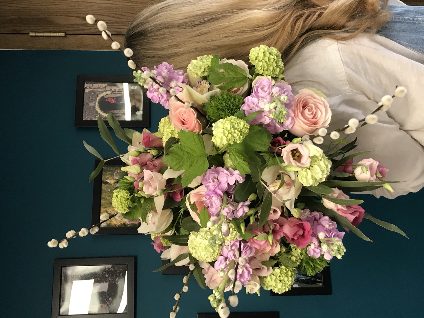 Hand tied bouquet and stems
