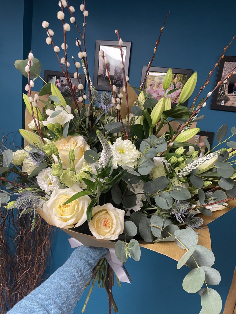 Example gift-wrapped bouquet from Gin House Flowers